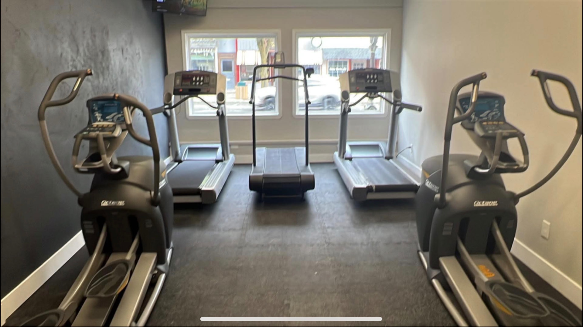 Cardio area with treadmills and ellipticals